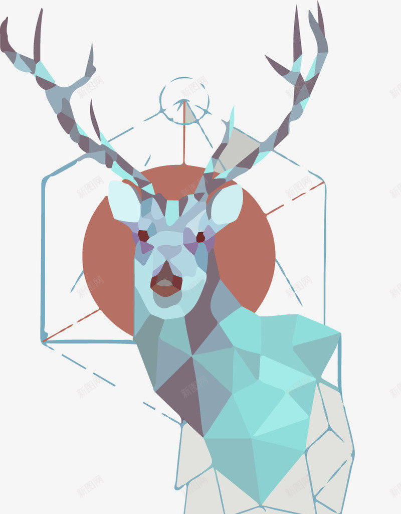 麋鹿鹿矢量图ai免抠素材_新图网 https://ixintu.com banne素材 圣诞节 海报 鹿 麋鹿 矢量图