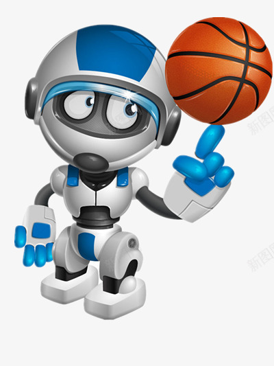 顶篮球的机器人png免抠素材_新图网 https://ixintu.com 休闲 卡通 图片