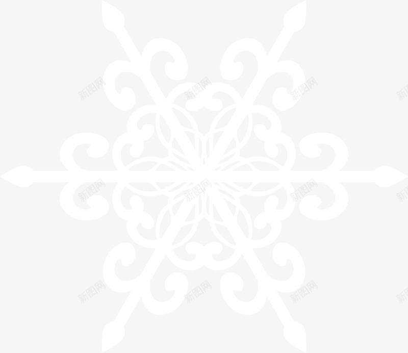 白色几何雪花片png免抠素材_新图网 https://ixintu.com 免抠PNG 冬季 几何 寒冷 白色 装饰图案 雪花片