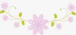 花纹少女系列紫色花朵边框装饰高清图片