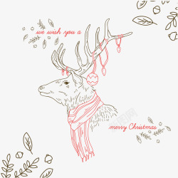 圣诞节麋鹿插画矢量图素材