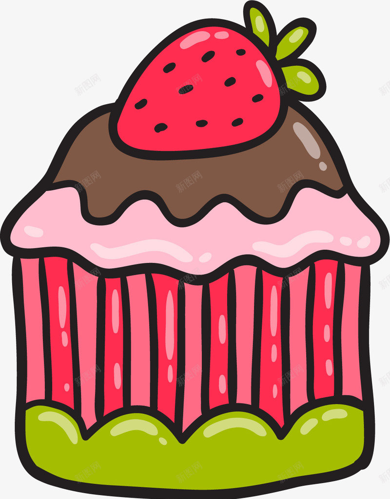草莓口味卡通蛋糕矢量图eps免抠素材_新图网 https://ixintu.com 卡通蛋糕 卡通风格 矢量蛋糕 纸杯蛋糕 草莓口味 蛋糕 迷你 矢量图