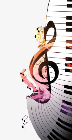 紫色音浪音乐音符钢琴高清图片