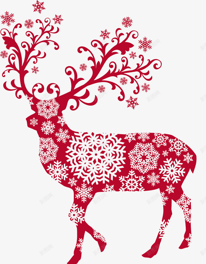 红色雪花造型小路剪纸圣诞png免抠素材_新图网 https://ixintu.com 剪纸 圣诞 小路 红色 造型 雪花