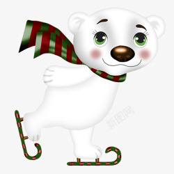 滑雪动物卡通小熊高清图片