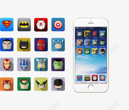 手机icon超级英雄图标图标