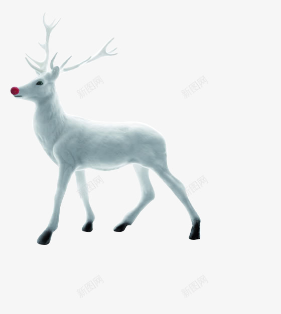 圣诞季白色麋鹿贴纸png免抠素材_新图网 https://ixintu.com 圣诞 白色 麋鹿