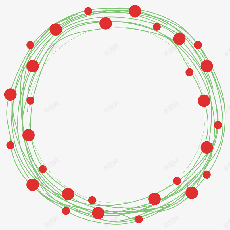 圣诞节圆形边框插画矢量图ai免抠素材_新图网 https://ixintu.com 免抠PNG 圣诞 圣诞夜免抠PNG 圣诞节圆形边框矢量插画 简约花环 边框 矢量图