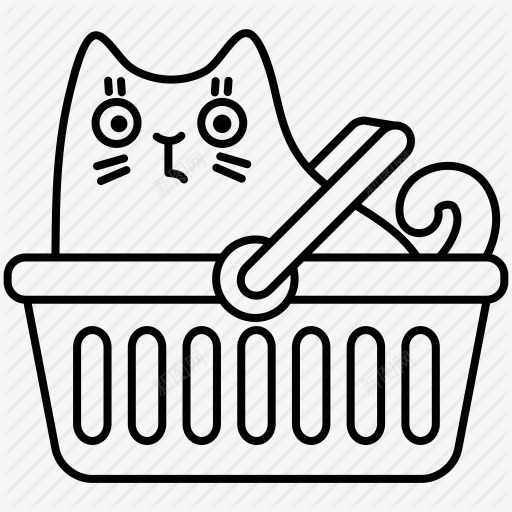 创意手绘合成效果在购物车里的小猫咪png免抠素材_新图网 https://ixintu.com 创意 合成 效果 购物车