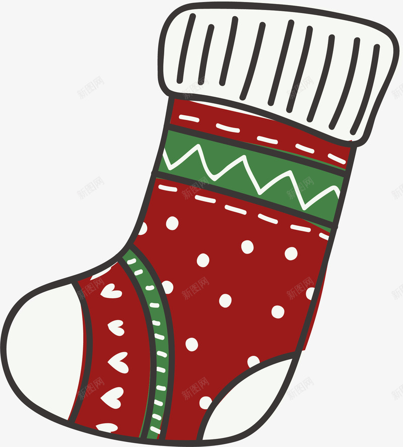 红色卡通的圣诞袜矢量图ai免抠素材_新图网 https://ixintu.com 卡通圣诞袜 圣诞节 圣诞节快乐 圣诞袜 矢量png 红色圣诞袜 矢量图