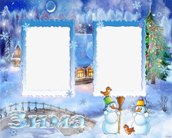 雪人相框素材雪人边框片高清图片