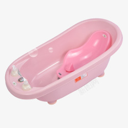 粉色宝宝坐躺沐浴澡盆素材