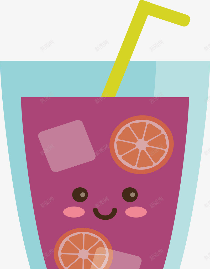 紫色饮品png免抠素材_新图网 https://ixintu.com 冰凉解暑 卡通 夏季 微笑 果汁设计 解渴 饮品