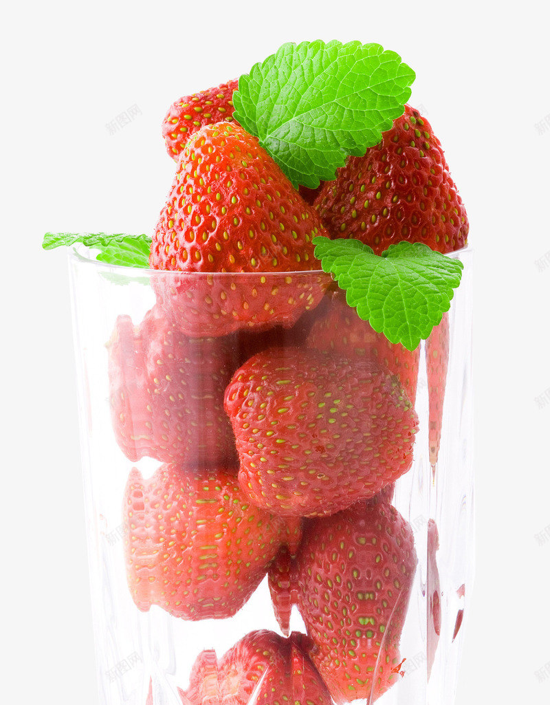 杯子里的草莓png免抠素材_新图网 https://ixintu.com 健康 叶子 夏季水果 新鲜