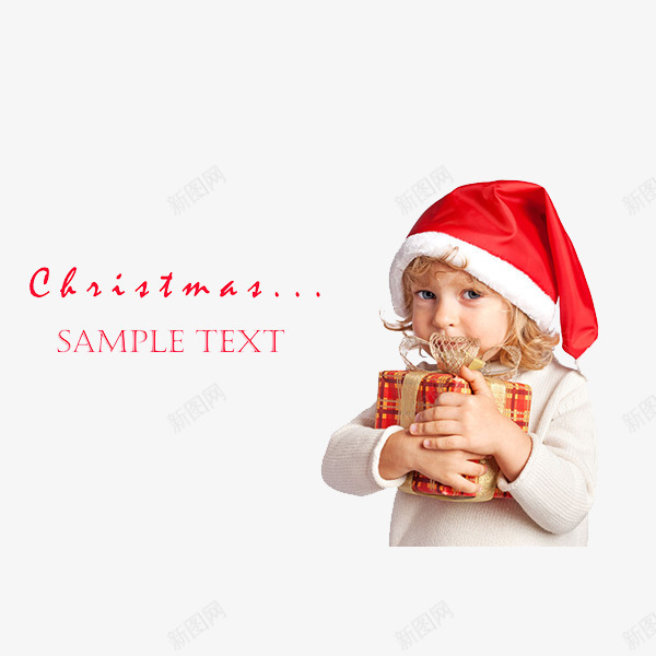 抱着礼物的小女孩png免抠素材_新图网 https://ixintu.com 圣诞节 女孩 礼物盒 红帽子