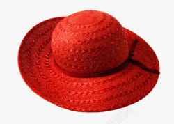 女士红色草帽特写女士红色草帽特写高清图片