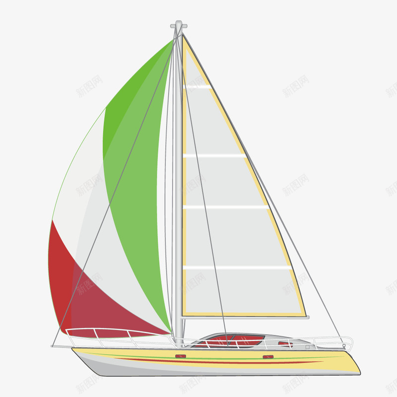 帆船快艇png免抠素材_新图网 https://ixintu.com 单人快艇 电动游艇 矢量帆船 矢量快艇