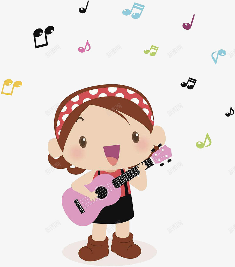 弹吉他的小女孩png免抠素材_新图网 https://ixintu.com 儿童简笔画 小女孩 小萝莉 少女心 幼儿早教 弹吉他的人 新图网 萝莉少女