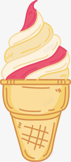 双色冰激凌双色草莓奶油圣代矢量图高清图片