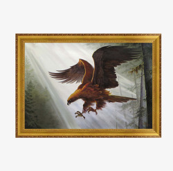 老鹰大山油画纯手绘动物老鹰油画高清图片