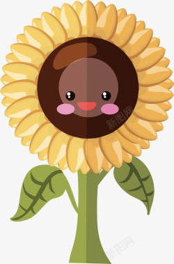 可爱卡通太阳花花朵表情矢量图素材