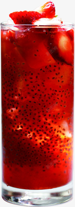 红色草莓饮品中秋素材