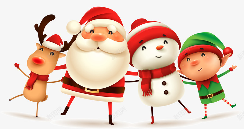 圣诞节装饰图案png免抠素材_新图网 https://ixintu.com 圣诞狂欢 圣诞老人 圣诞节 装饰图案 雪人 麋鹿