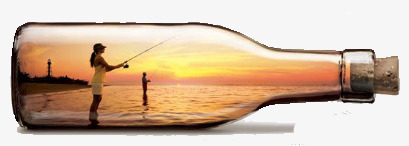 瓶子里的风景png免抠素材_新图网 https://ixintu.com 创意瓶子 海滩 风景