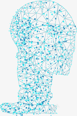 脑神经蓝色科技线条人脑高清图片