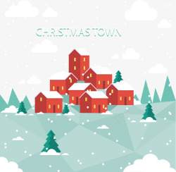 飘雪小镇圣诞节小镇高清图片