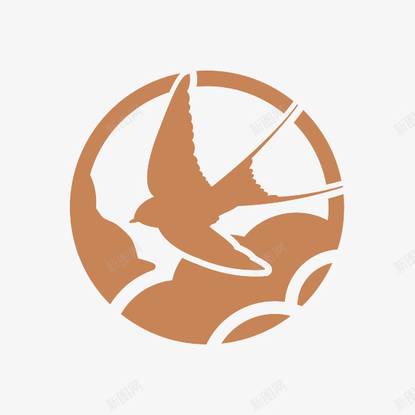 圆形飞翔燕子的标志图标png_新图网 https://ixintu.com logo 图标 图案 圆形 标志 燕子 飞翔