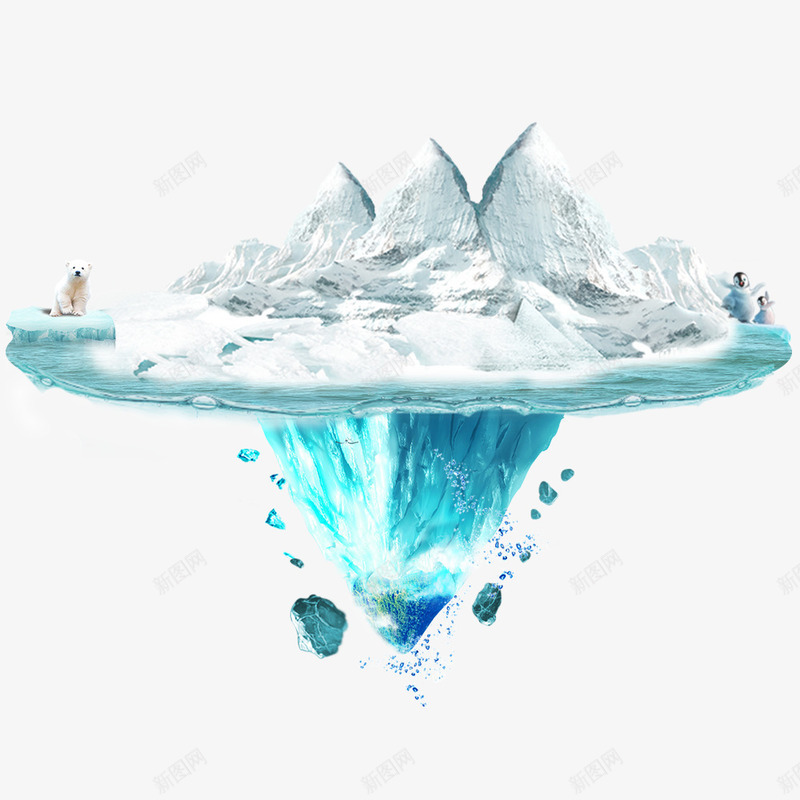 冰山上的动物psd免抠素材_新图网 https://ixintu.com png 冰山 动物 模型 素材 雪