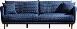 实木沙发家具蓝色沙发素材