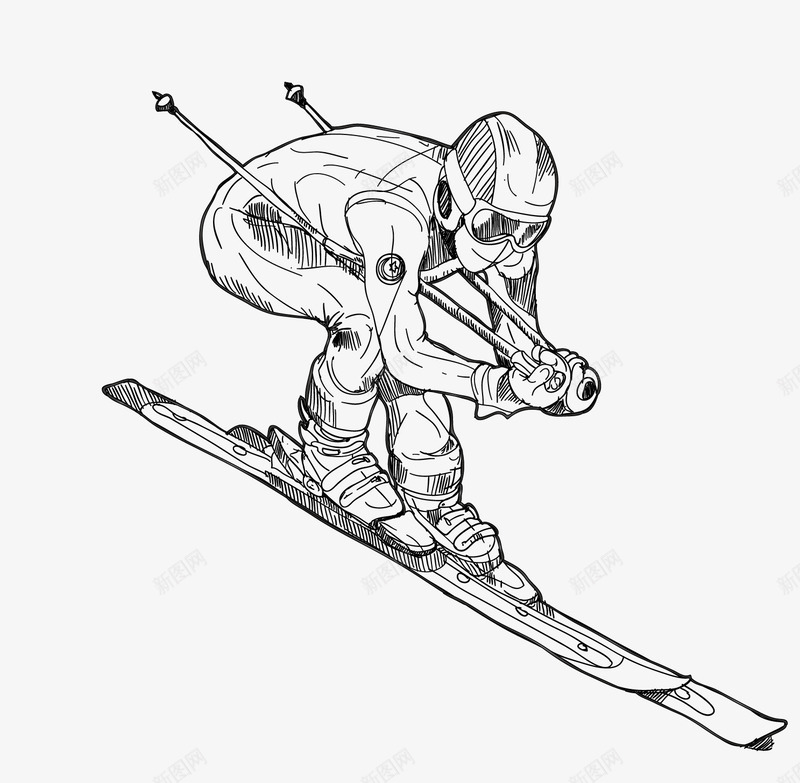 手绘滑雪运动员矢量图ai免抠素材_新图网 https://ixintu.com 手绘 滑雪 运动员 矢量图