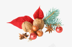 铃铛和松树枝圣诞节装饰品高清图片