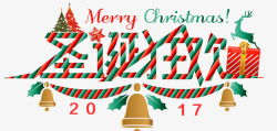 2017变形圣诞节主题海报标题字矢量图高清图片