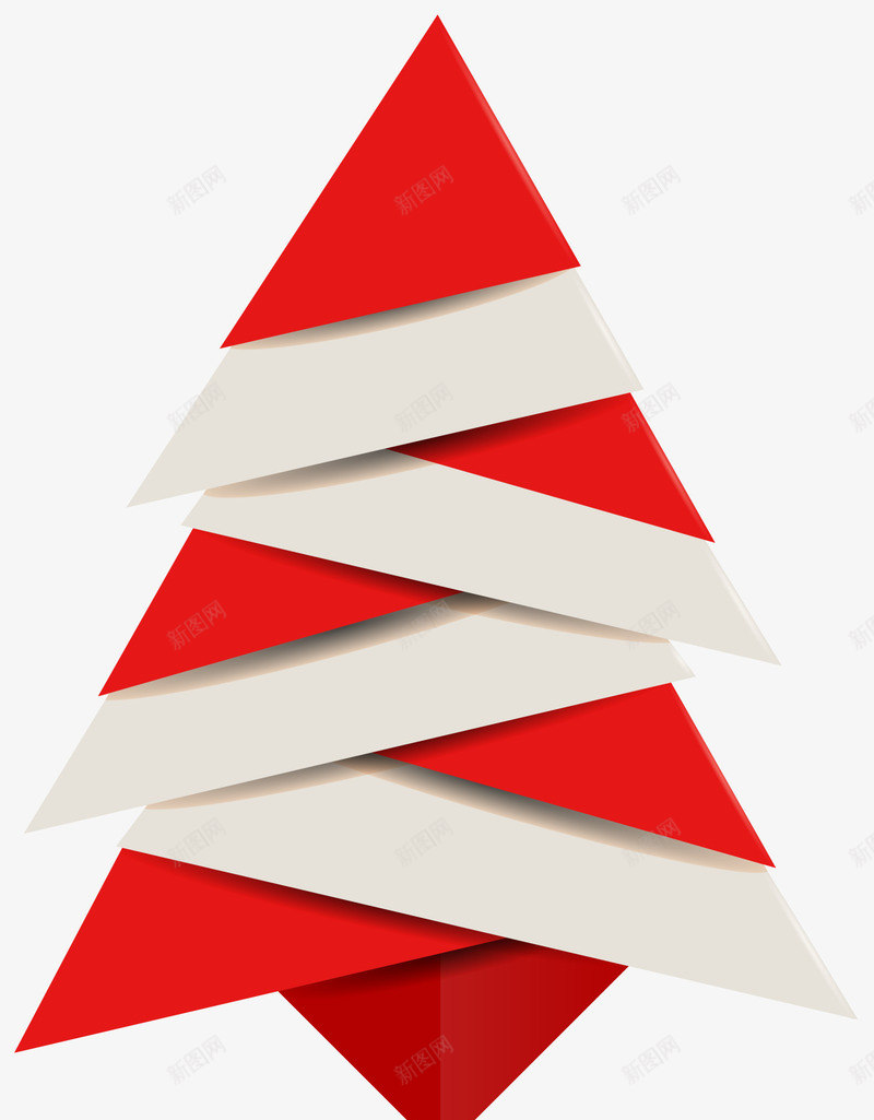 红色扁平折纸圣诞树png免抠素材_新图网 https://ixintu.com 圣诞快乐 圣诞树 圣诞节 红色树木 节日树木 装饰图案