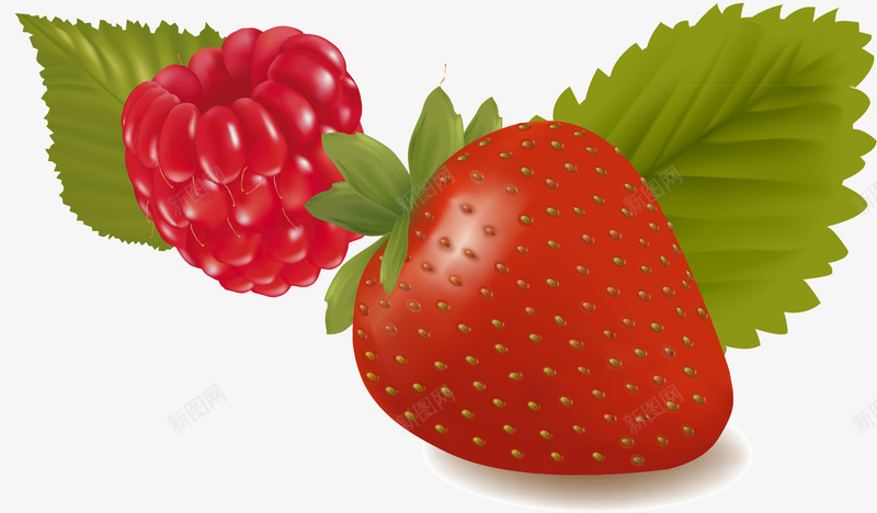 草莓片矢量图ai免抠素材_新图网 https://ixintu.com 水果 矢量草莓 草莓素材 矢量图