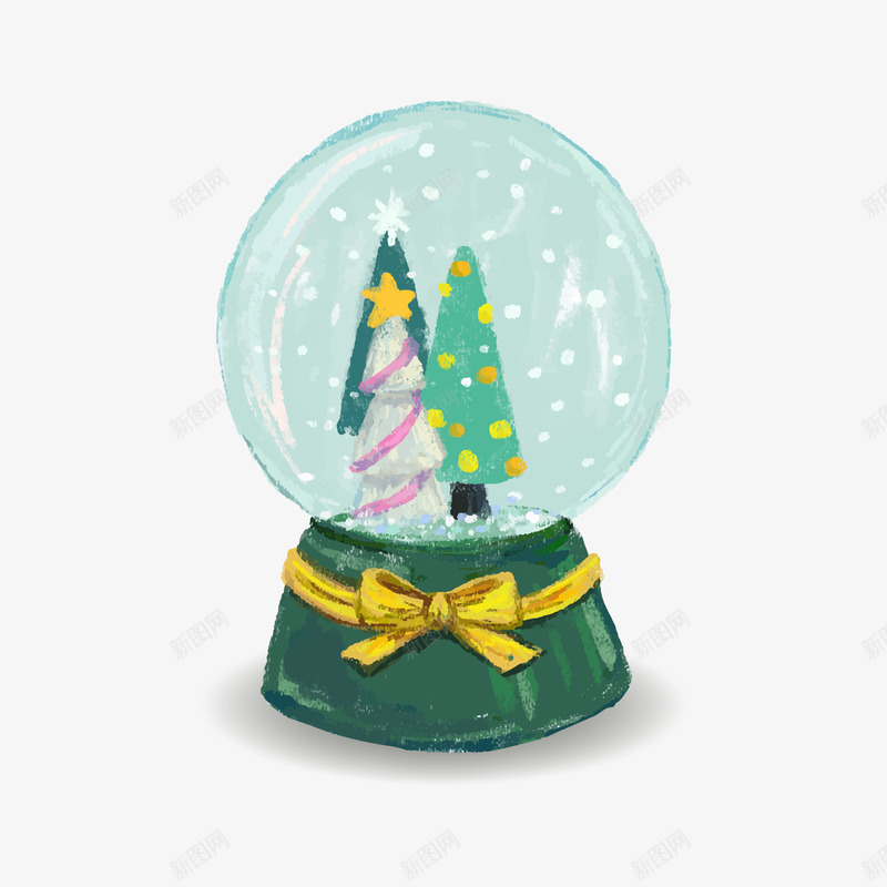 圣诞节水晶球png免抠素材_新图网 https://ixintu.com 水彩圣诞节水晶球 矢量圣诞节元素 矢量水彩圣诞树 绿色圣诞水晶球