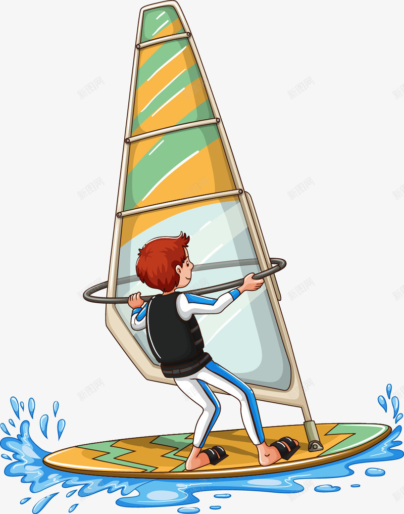 帆船上的男孩png免抠素材_新图网 https://ixintu.com 卡通 帆船 男孩 装饰
