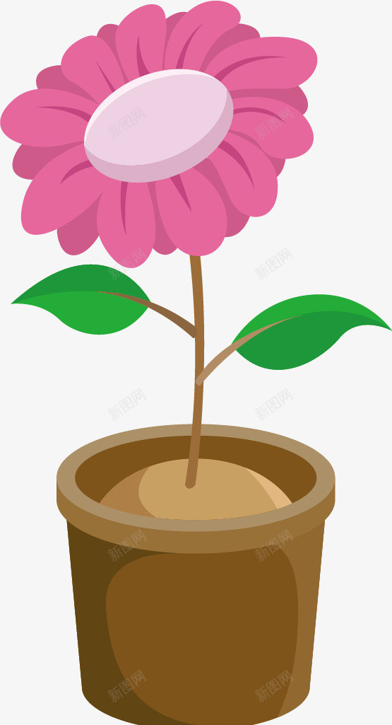 粉色花朵盆栽png免抠素材_新图网 https://ixintu.com 盆栽 种植 粉色 绿植 花朵 花盆