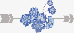 创意蓝色花朵蓝色装饰花纹边矢量图素材