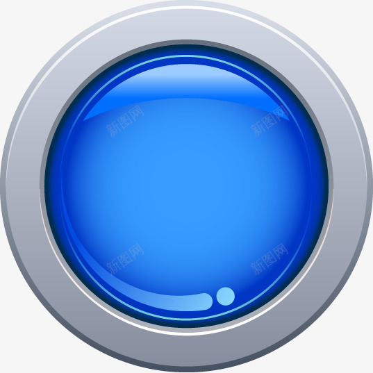蓝色圆圈按钮png免抠素材_新图网 https://ixintu.com 按钮 蓝色圆圈按钮 质感按钮