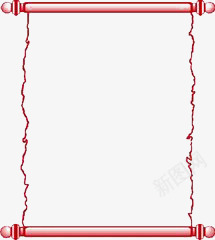 红色卷轴边框png免抠素材_新图网 https://ixintu.com 卷轴 红色 边框