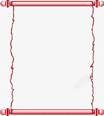 红色卷轴边框素材