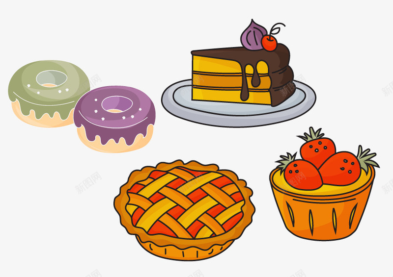 草莓水果饭后甜点蛋糕手绘png免抠素材_新图网 https://ixintu.com 手绘 水果 草莓 蛋糕 饭后甜点
