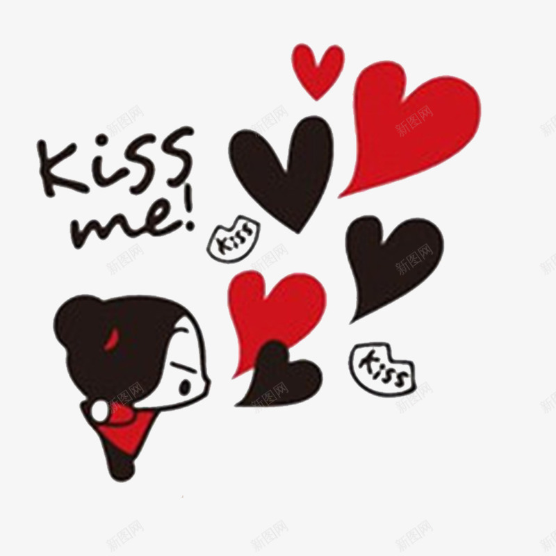 卡通飞吻的孩子PSD分层png免抠素材_新图网 https://ixintu.com 动作表情 爱心 示爱 表示 飞吻示爱 飞吻表情