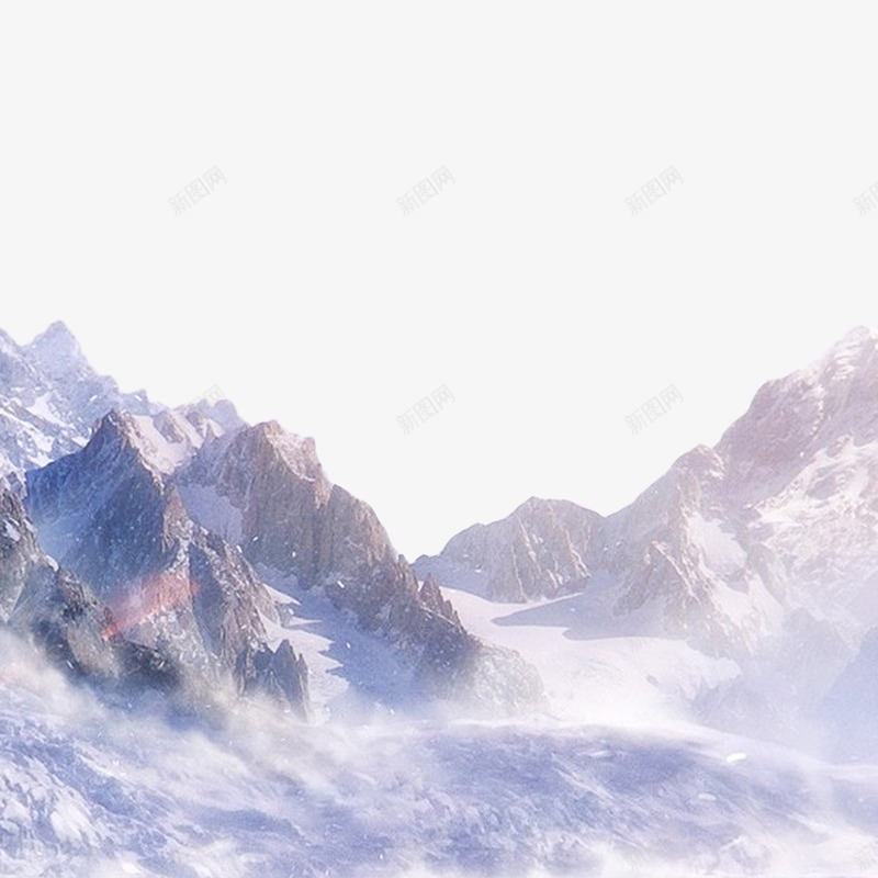 白雪皑皑的山峰png免抠素材_新图网 https://ixintu.com 冬季 白雪皑皑 自然风景 雪山 雪山索道