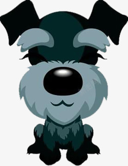 可爱胡子素材黑色的狗狗高清图片