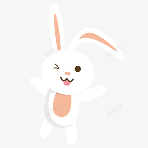 白色卡通装饰白兔装饰图png免抠素材_新图网 https://ixintu.com 卡通兔子 可爱白兔 小动物 白兔 白色底纹 表情